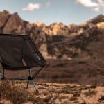 backpacking chair in the mountains