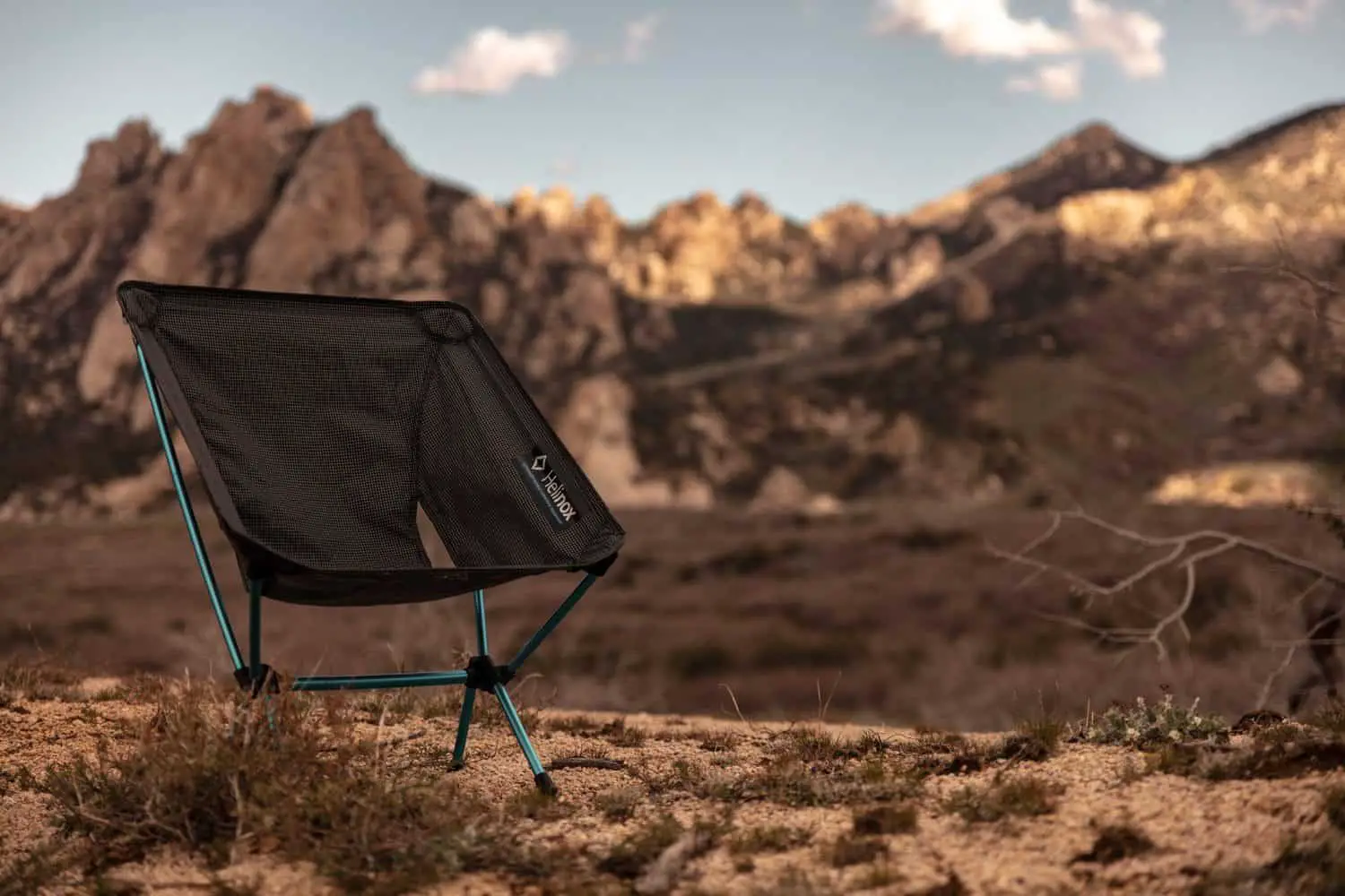 backpacking chair in the mountains