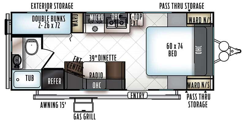 bunkhouse travel trailer under 5000 lbs