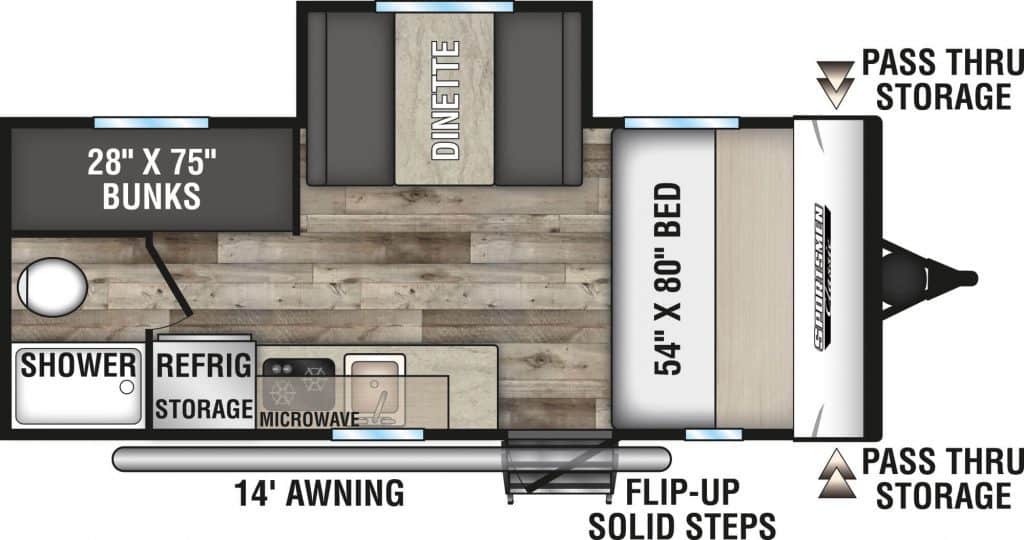 bunkhouse travel trailer under 5000 lbs